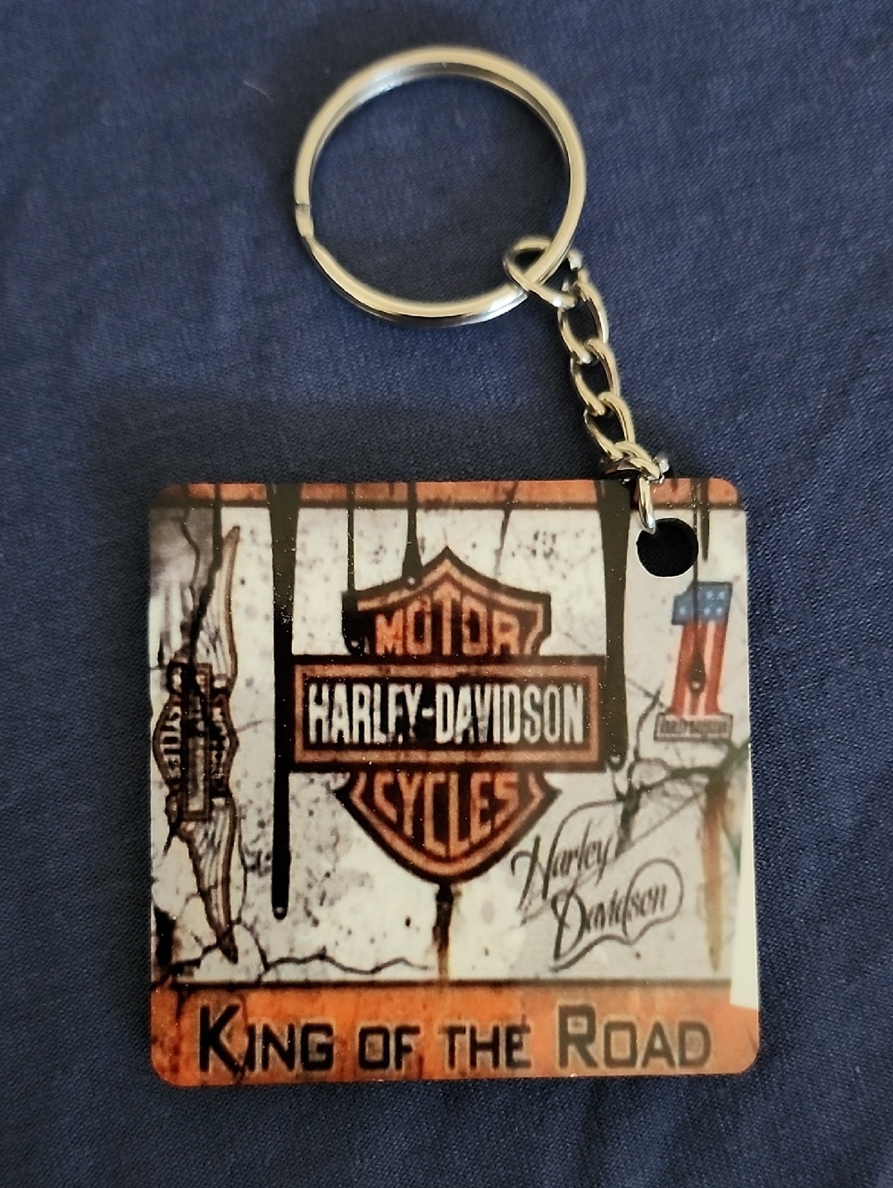 👉*NEW* HARLEY-DAVIDSON "KING OF THE ROAD" ACRYLIC KEYCHAIN ~2"W x 4"H